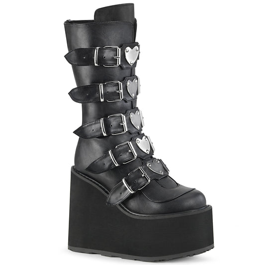 DemoniaCult Bottes de femmes SWING-230 Cuir végétalien BLK