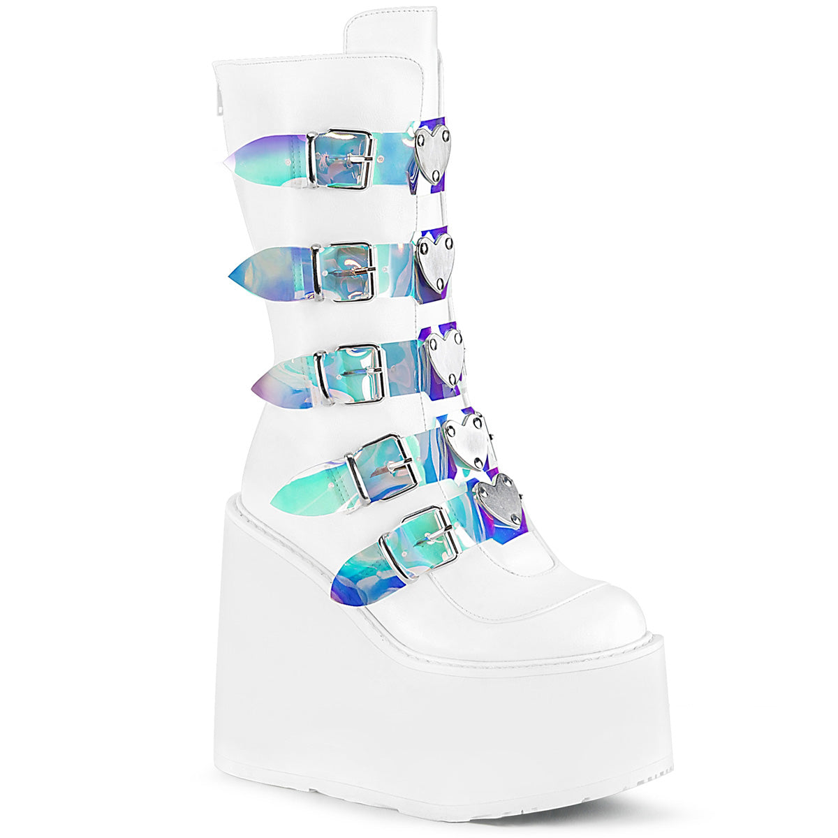 DemoniaCult Bottes de femmes SWING-230 Wht Vegan Leather