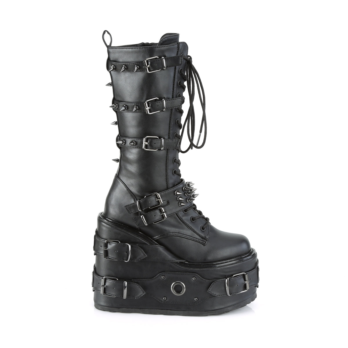 DemoniaCult Bottes de femmes SWING-327 Cuir végétalien BLK