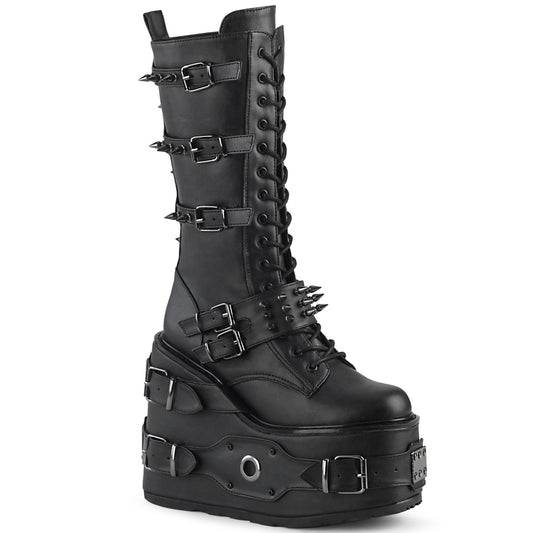 DemoniaCult Bottes de femmes SWING-327 Cuir végétalien BLK