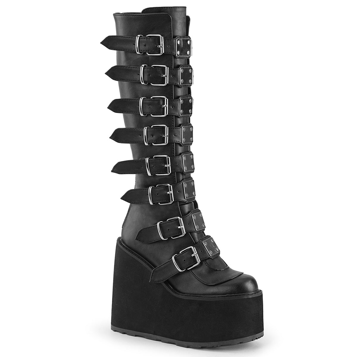 DemoniaCult Bottes de femmes SWING-815 Cuir végétalien BLK