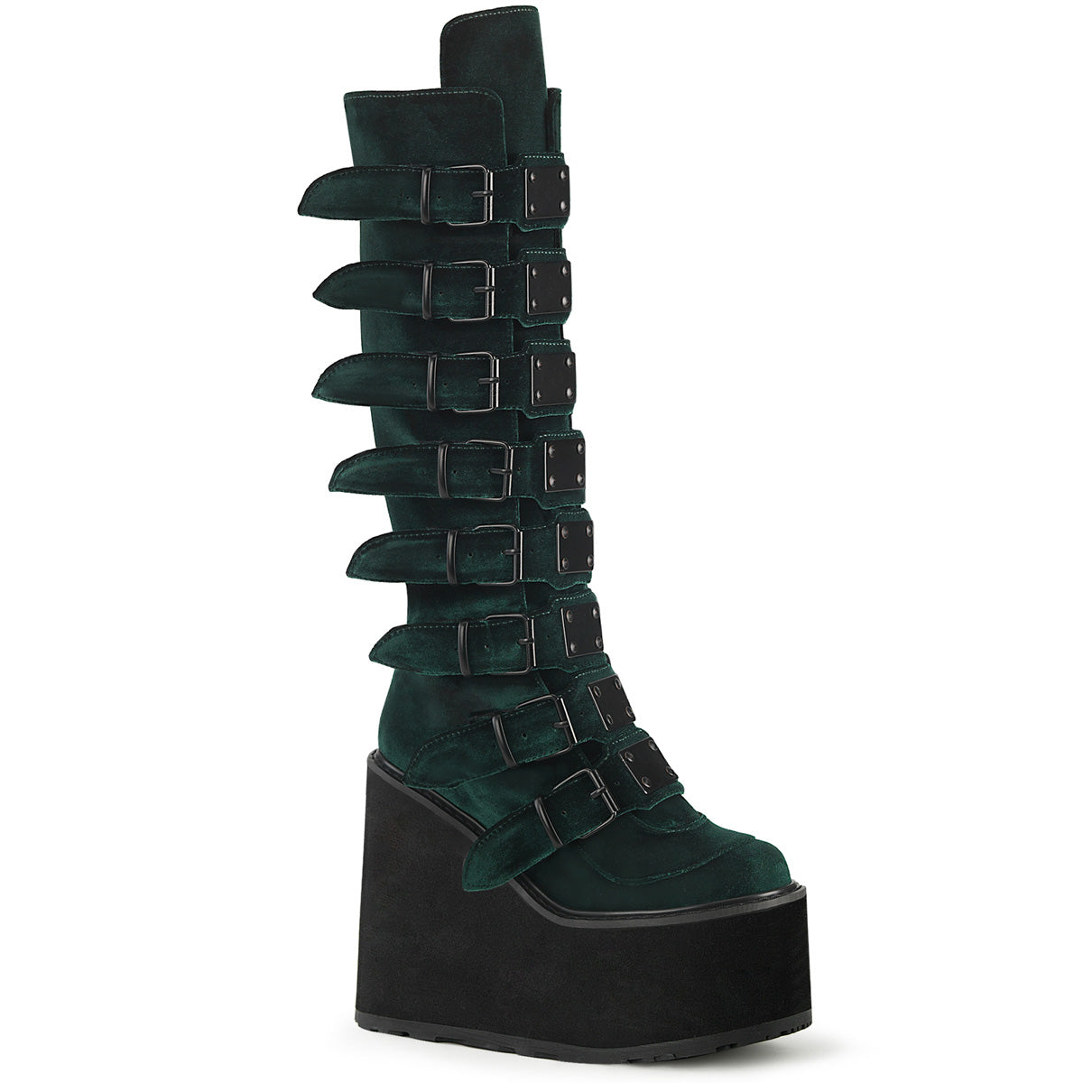 DemoniaCult Boots SWING-815 Emerald Velvet