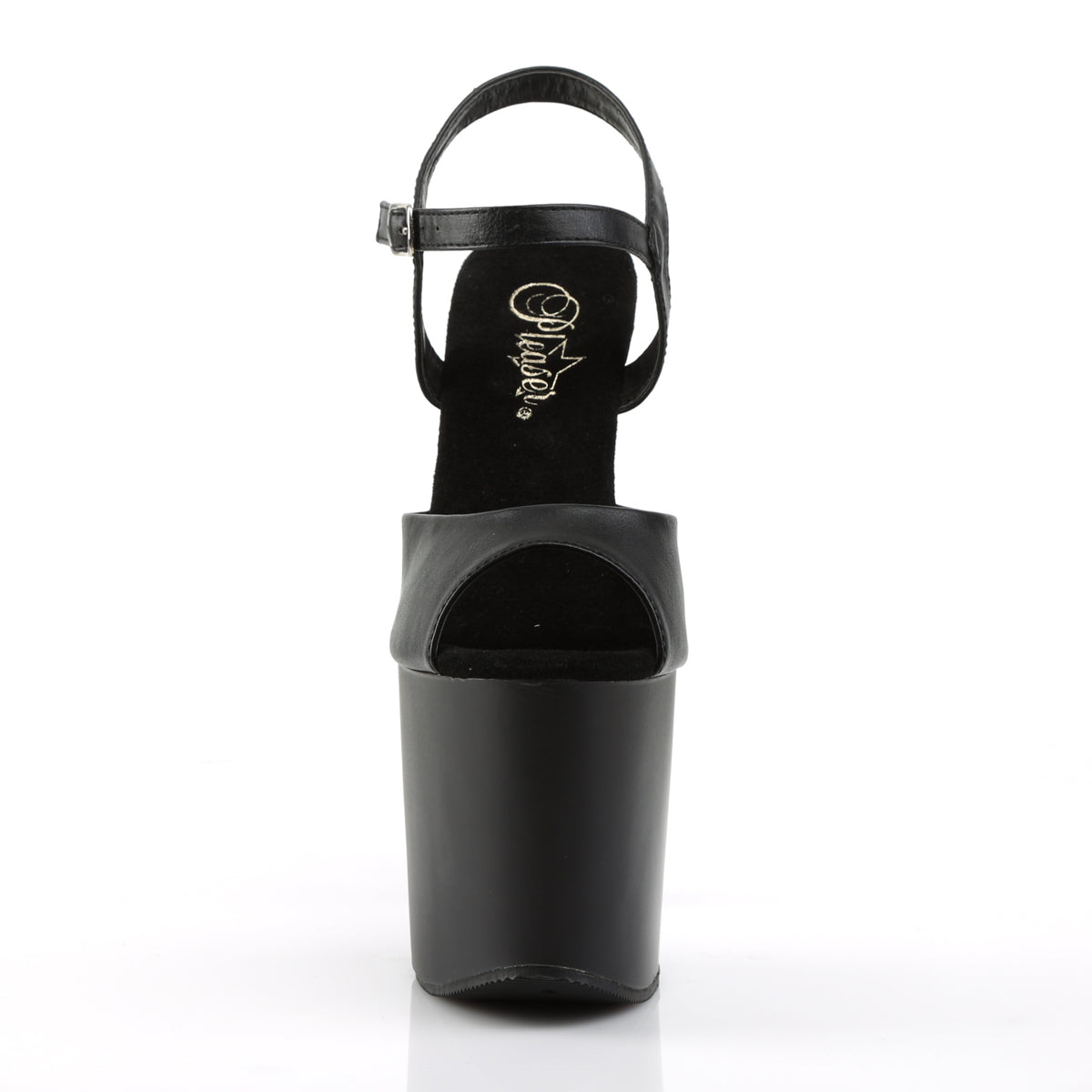 Pleaser Sandales pour femmes TABOO-709 Blk Faux Cuir / Blk Matte