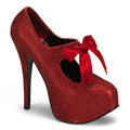 Bordello Pompes pour femmes TEEZE-04g Red Mini Gltr