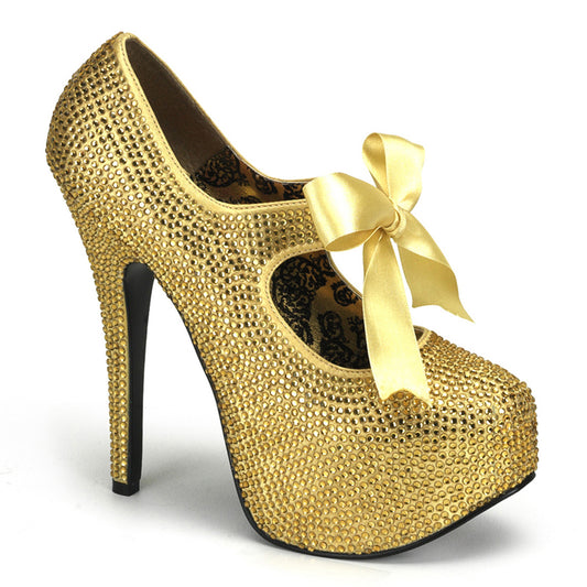 Bordello Pompes pour femmes TEEZE-04r strass doré
