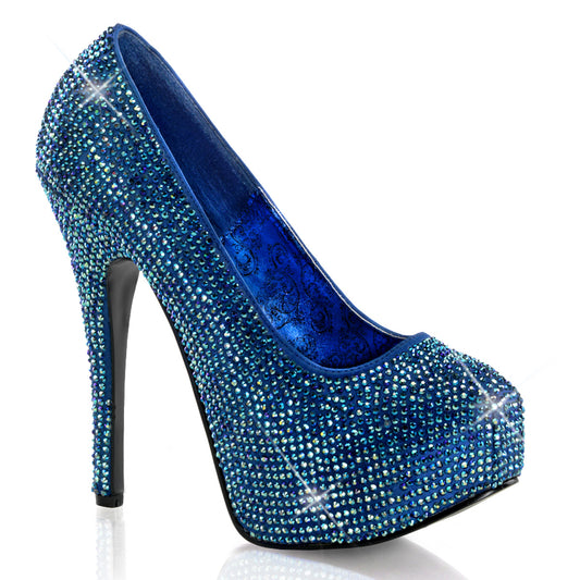 Bordello Pompes pour femmes TEEZE-06R bleu satin-iride rs