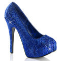 Bordello Pompes pour femmes TEEZE-06R Royal Blue Satin Rs