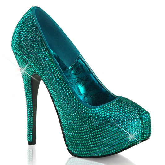 Bordello Pompes pour femmes TEEZE-06r turquoise satin rs rs