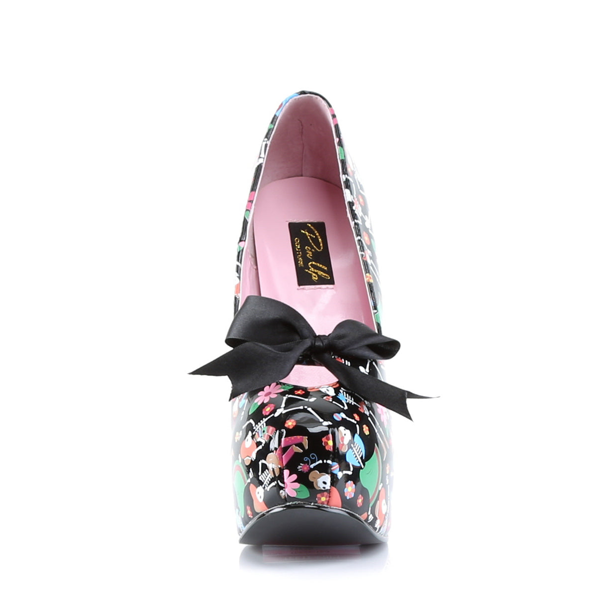 Pin Up Couture Pompes pour femmes TEEZE-12-4 Blk Pat (imprimé Muertos)