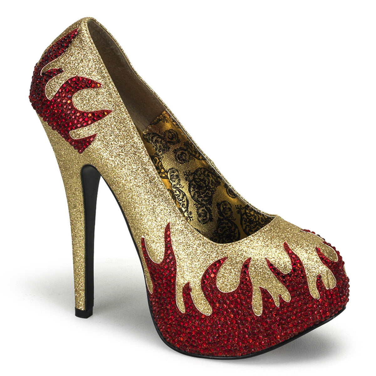 Bordello Pompes pour femmes TEEZE-27 or mini gltr-rouge RSTN