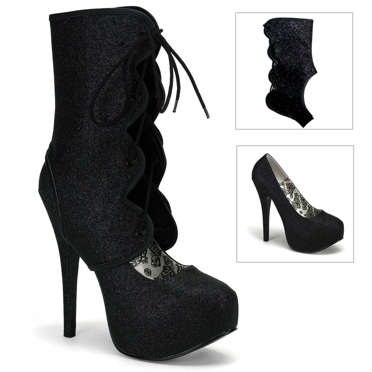 Bordello Pompes pour femmes TEEZE-31g blk mini gltr