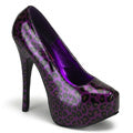 Bordello Pompes pour femmes TEEZE-37 Purple Cheetah Pat
