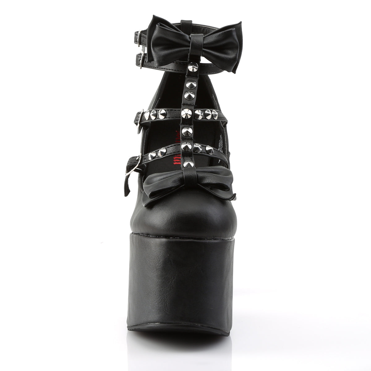 DemoniaCult Pompes pour femmes TORMENT-600 Cuir végétalien BLK