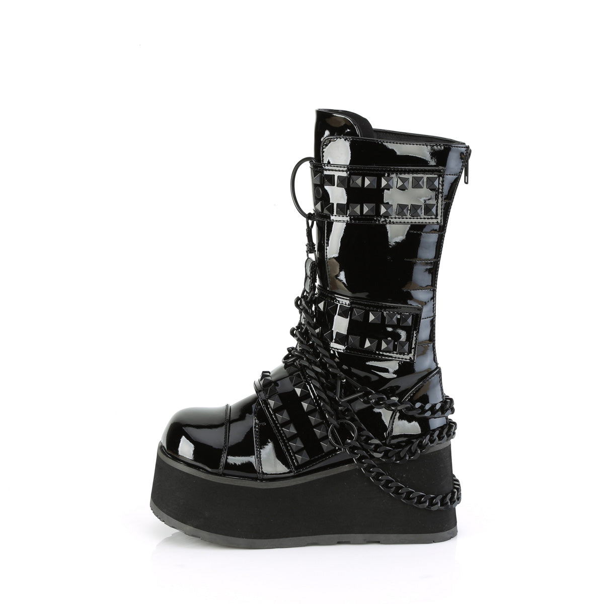 DemoniaCult Bottes pour hommes TRASHVILLE-138 Blk Pat