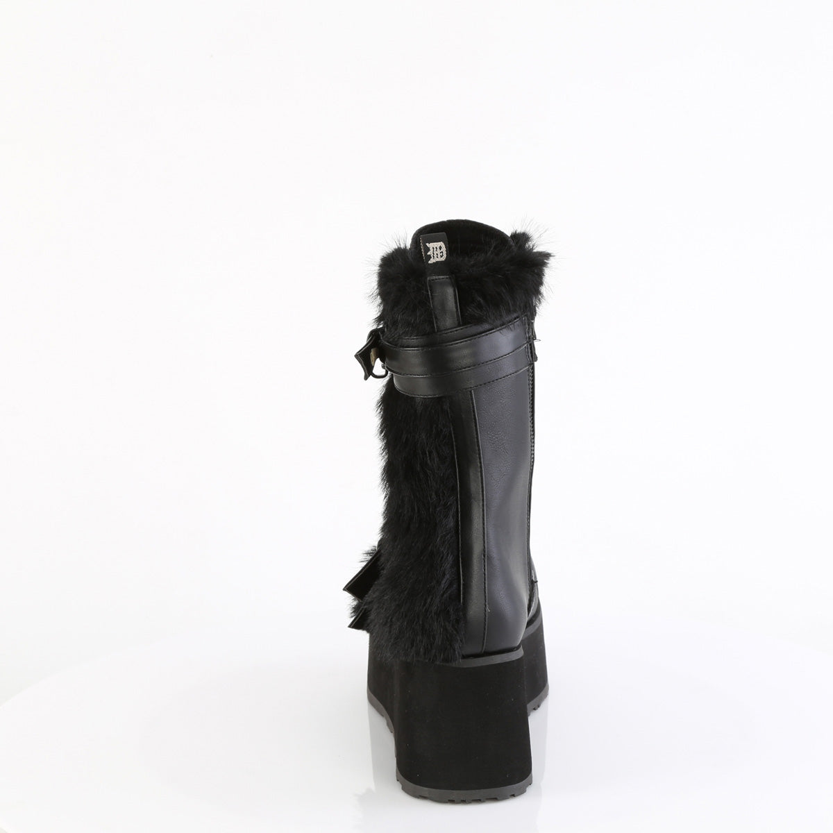 DemoniaCult Pour des hommes TRASHVILLE-218 Blk Vegan Leather-Faux Fur