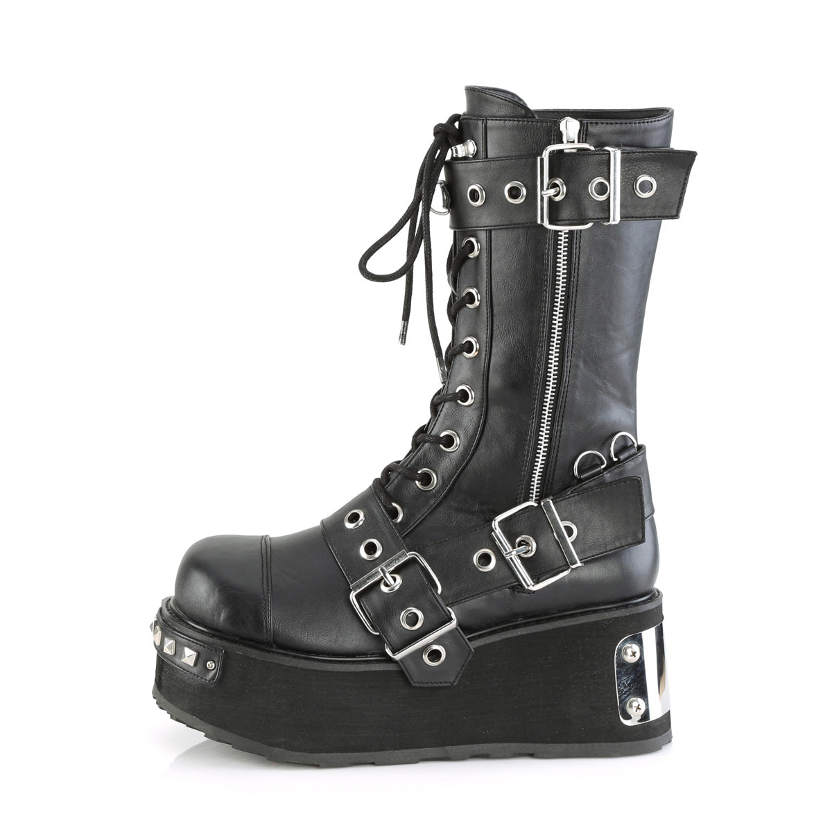 DemoniaCult Bottes pour hommes TRASHVILLE-250 Cuir végétalien BLK