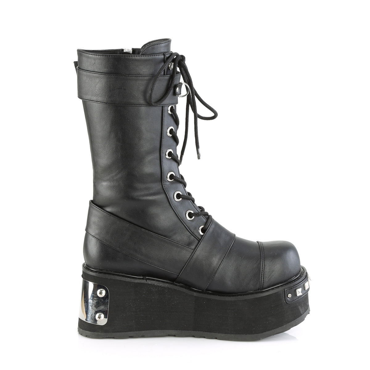 DemoniaCult Bottes pour hommes TRASHVILLE-250 Cuir végétalien BLK