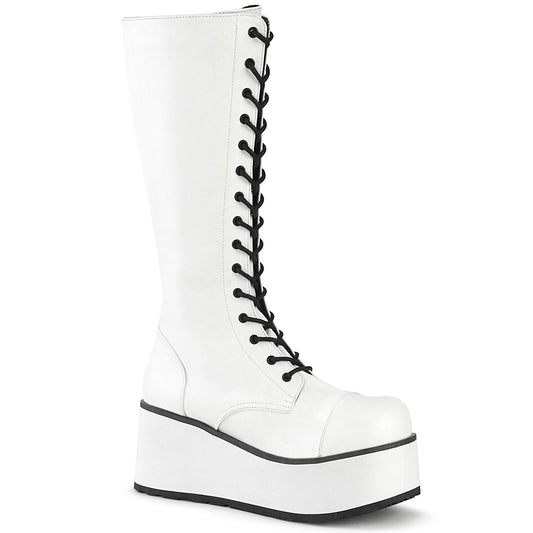 DemoniaCult Bottes pour hommes TRASHVILLE-502 Wht Vegan Leather