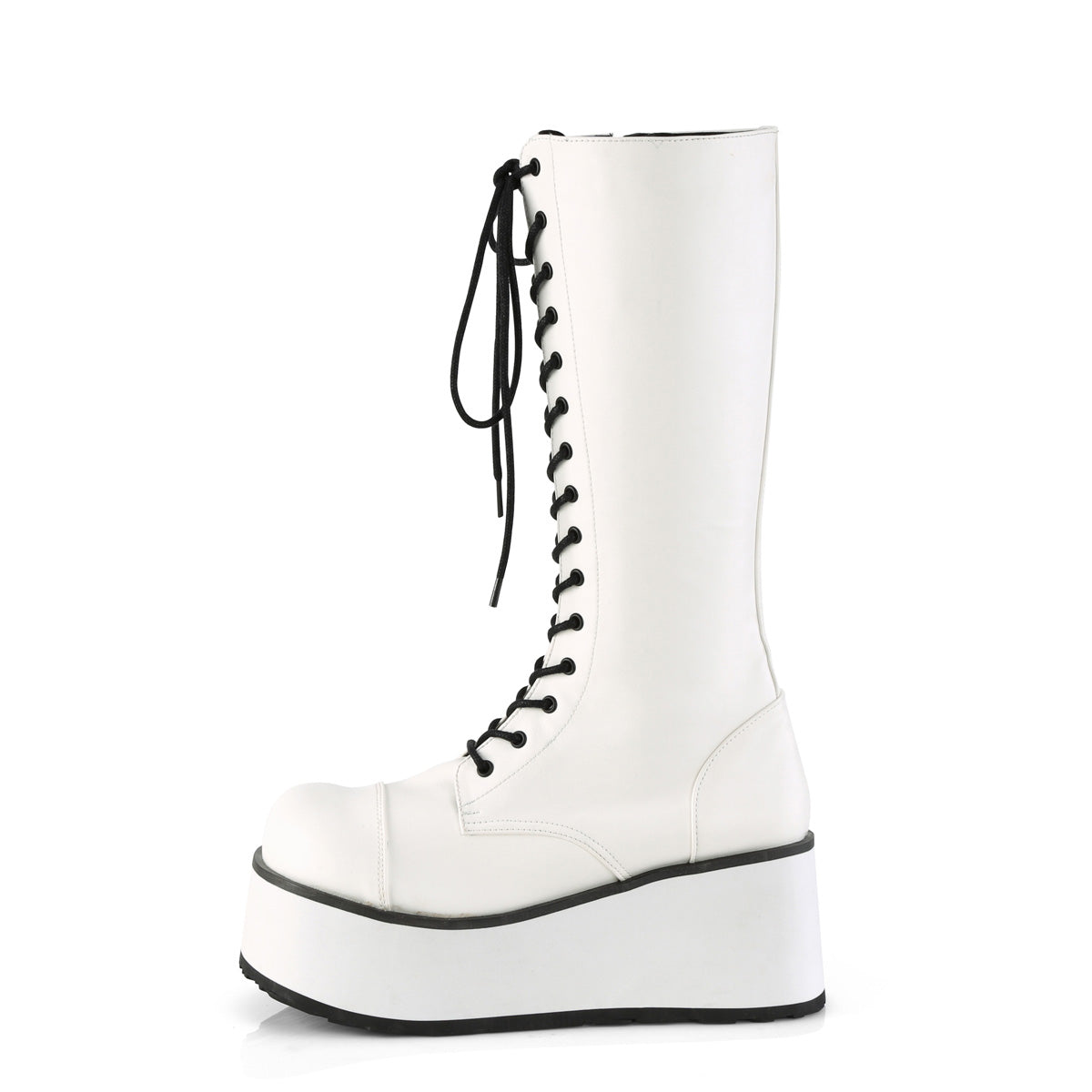 DemoniaCult Bottes pour hommes TRASHVILLE-502 Wht Vegan Leather