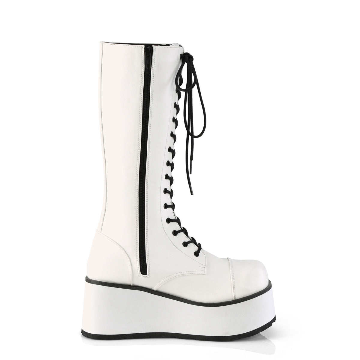 DemoniaCult Bottes pour hommes TRASHVILLE-502 Wht Vegan Leather
