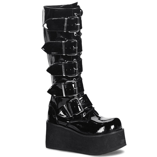 DemoniaCult Bottes pour hommes TRASHVILLE-518 Blk Pat