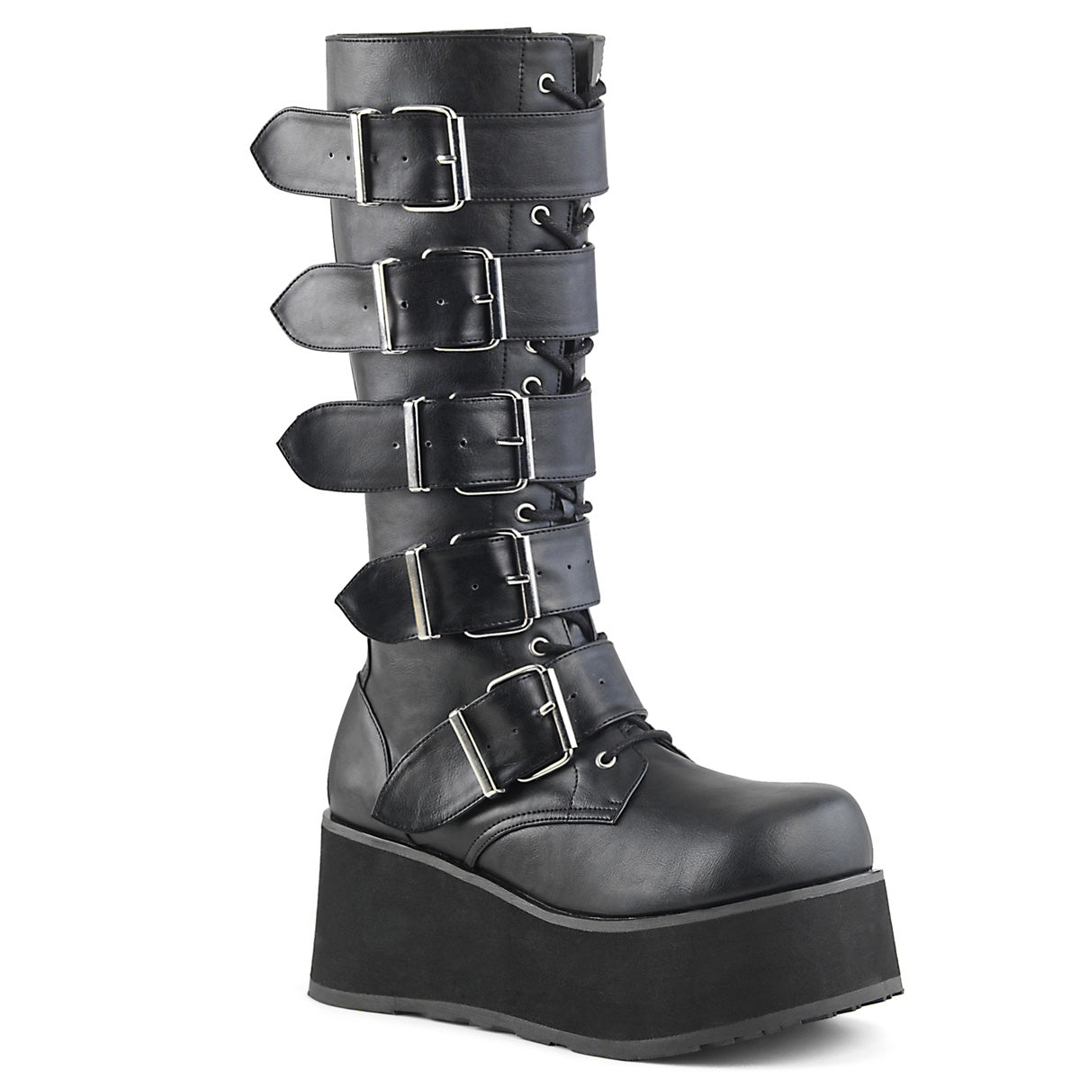 DemoniaCult Bottes pour hommes TRASHVILLE-518 Cuir végétalien BLK