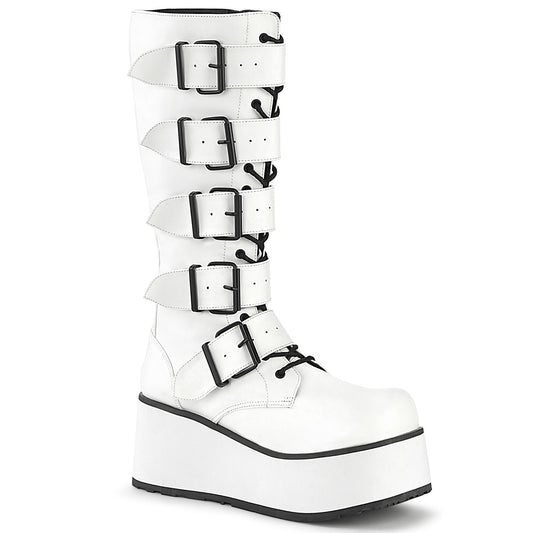 DemoniaCult Bottes pour hommes TRASHVILLE-518 Wht Vegan Leather