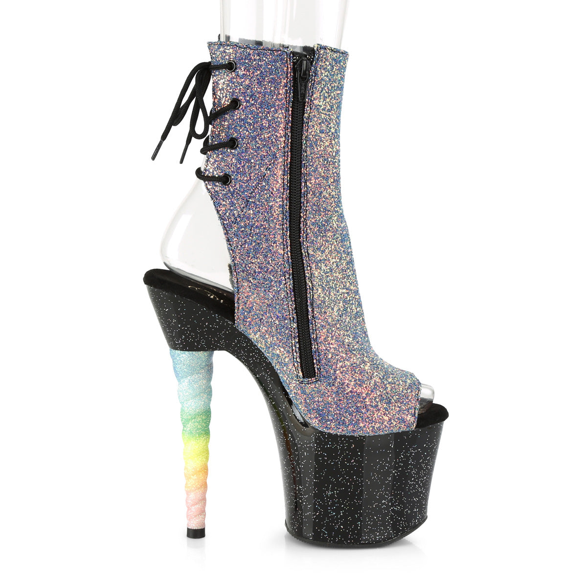 Pleaser Bottines pour femmes unicorn-1018g Glitter bleu violet / blk