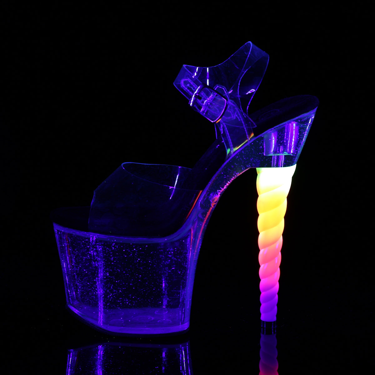 Pleaser Sandales pour femmes unicorn-708mg CLR-BLK / CLR