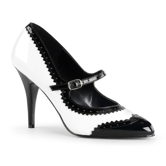 Pleaser Pompes pour femmes VANITY-442 blk-wht pat