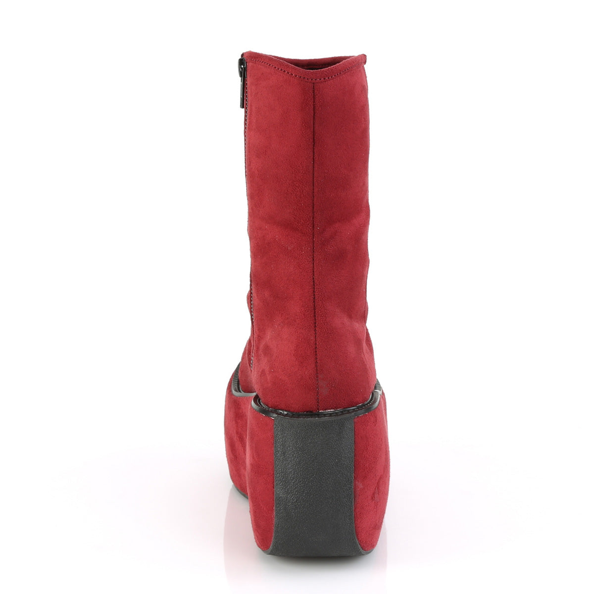 DemoniaCult Bottes de cheville des femmes VIOLET-100 faux daim bordeaux