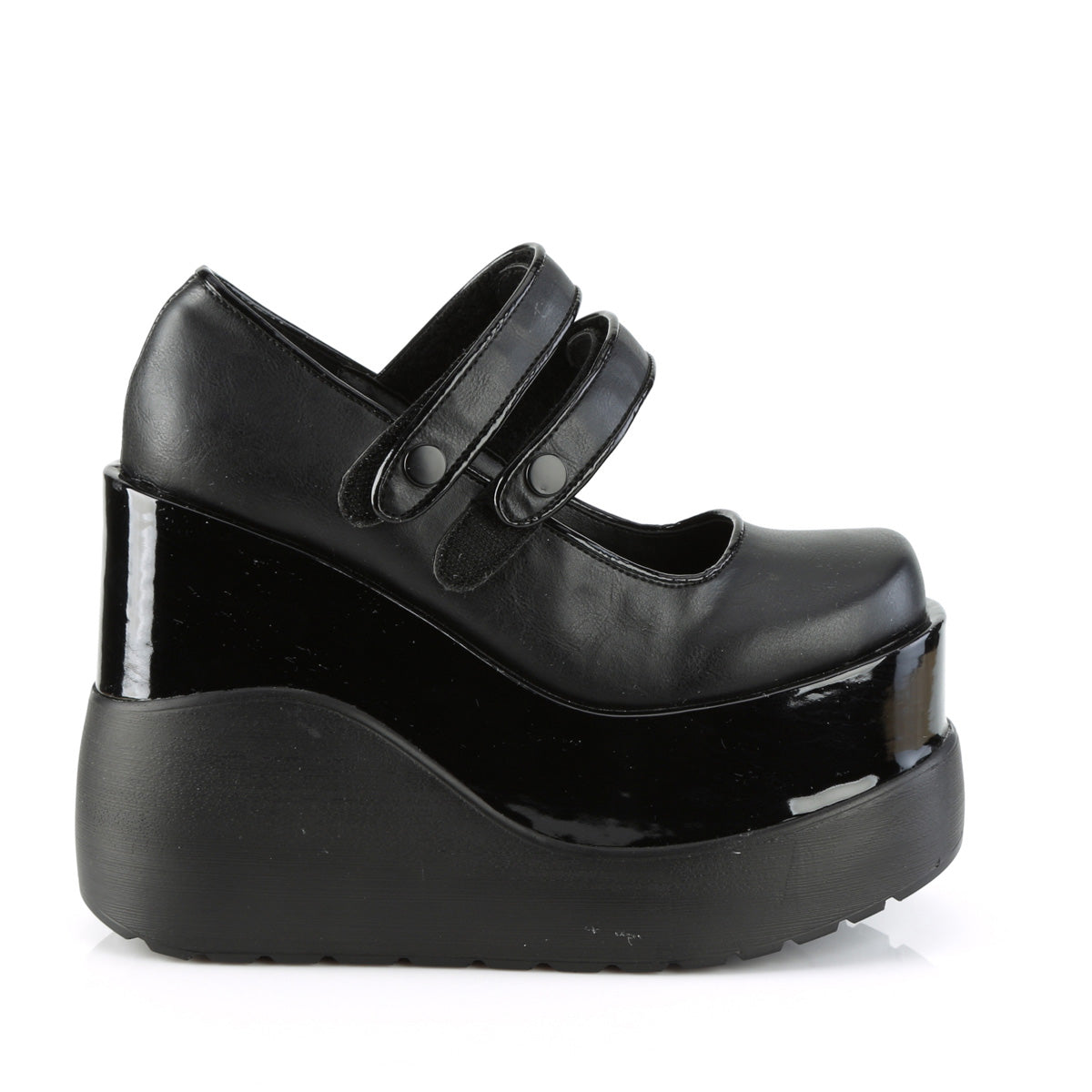 DemoniaCult Pompes VOID-37 blk végétalien en cuir-pat