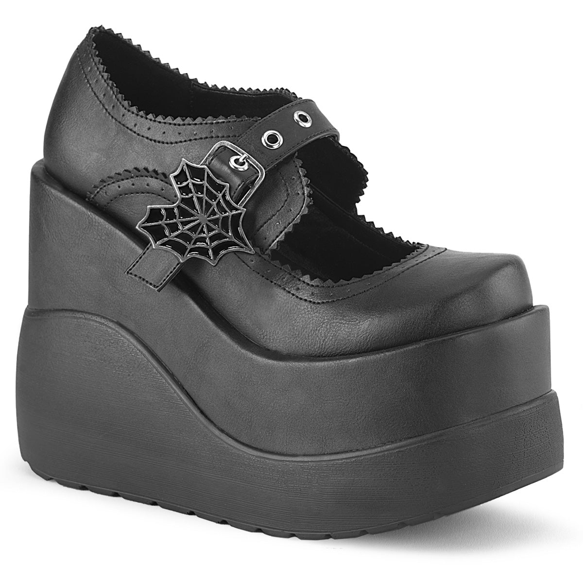 DemoniaCult Pompes VOID-38 Cuir végétalien BLK