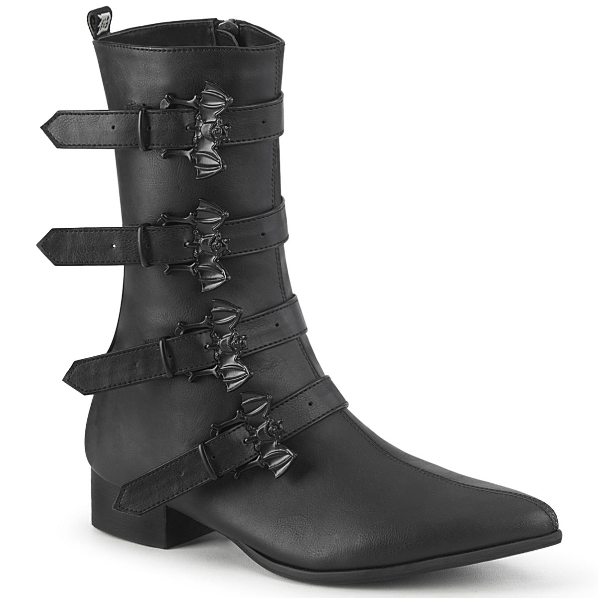 DemoniaCult Bottes pour hommes WARLOCK-110-b en cuir végétalien BLK