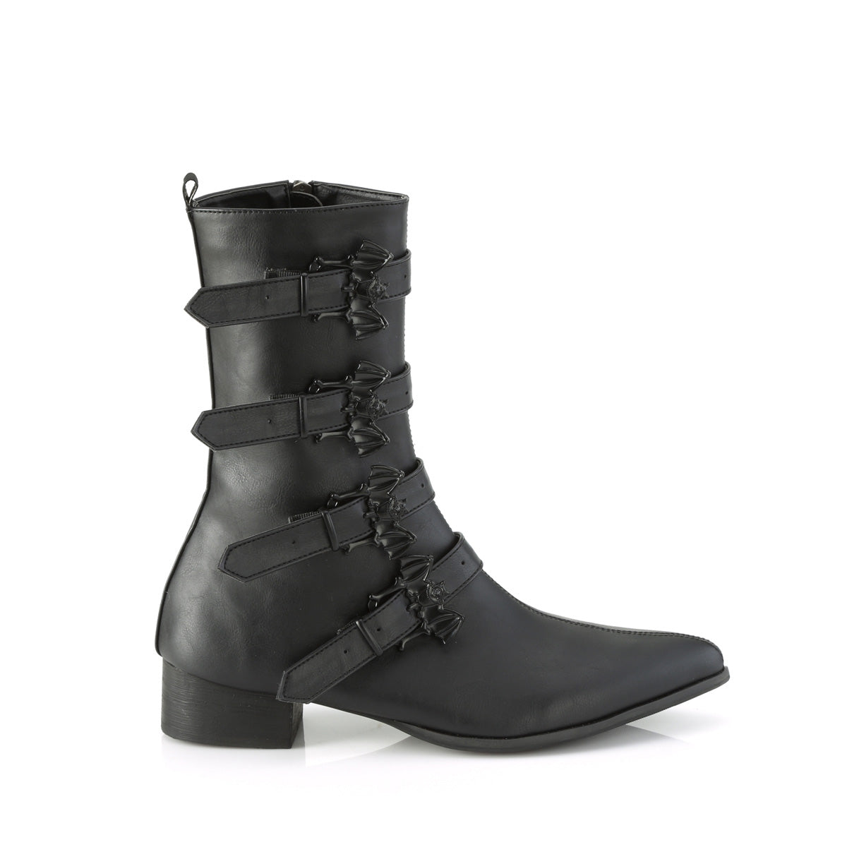 DemoniaCult Bottes pour hommes WARLOCK-110-b en cuir végétalien BLK