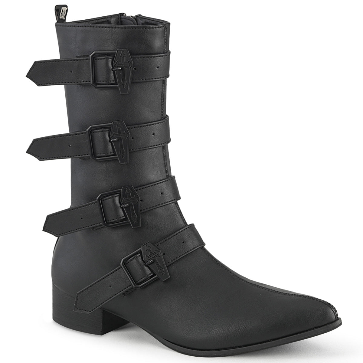 DemoniaCult Bottes pour hommes WARLOCK-110-C Cuir végétalien BLK