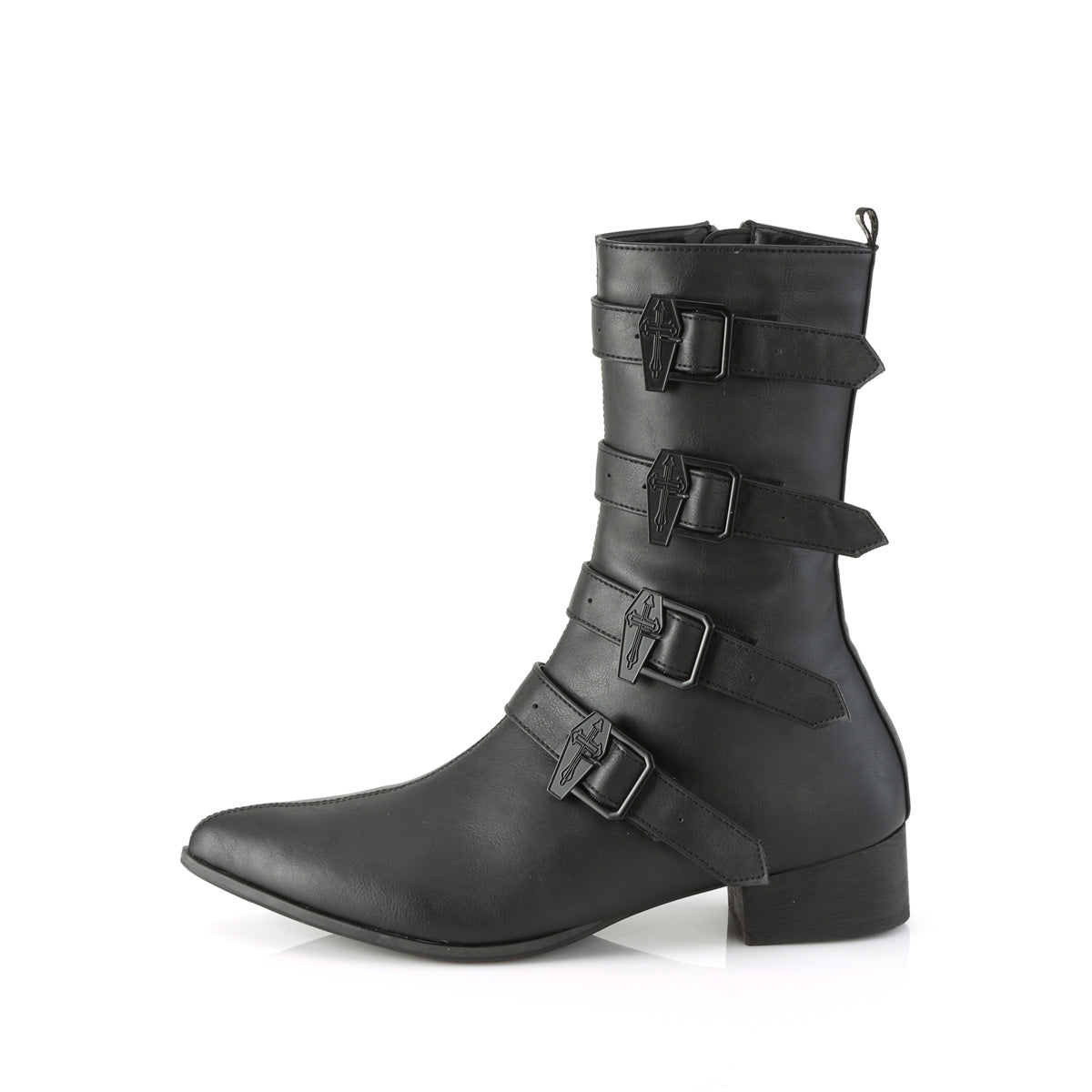 DemoniaCult Bottes pour hommes WARLOCK-110-C Cuir végétalien BLK