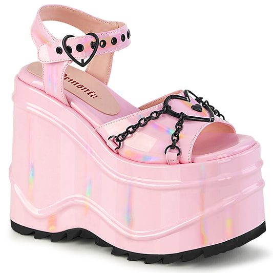 DemoniaCult Sandales féminines WAVE-09 b.pink hologramme