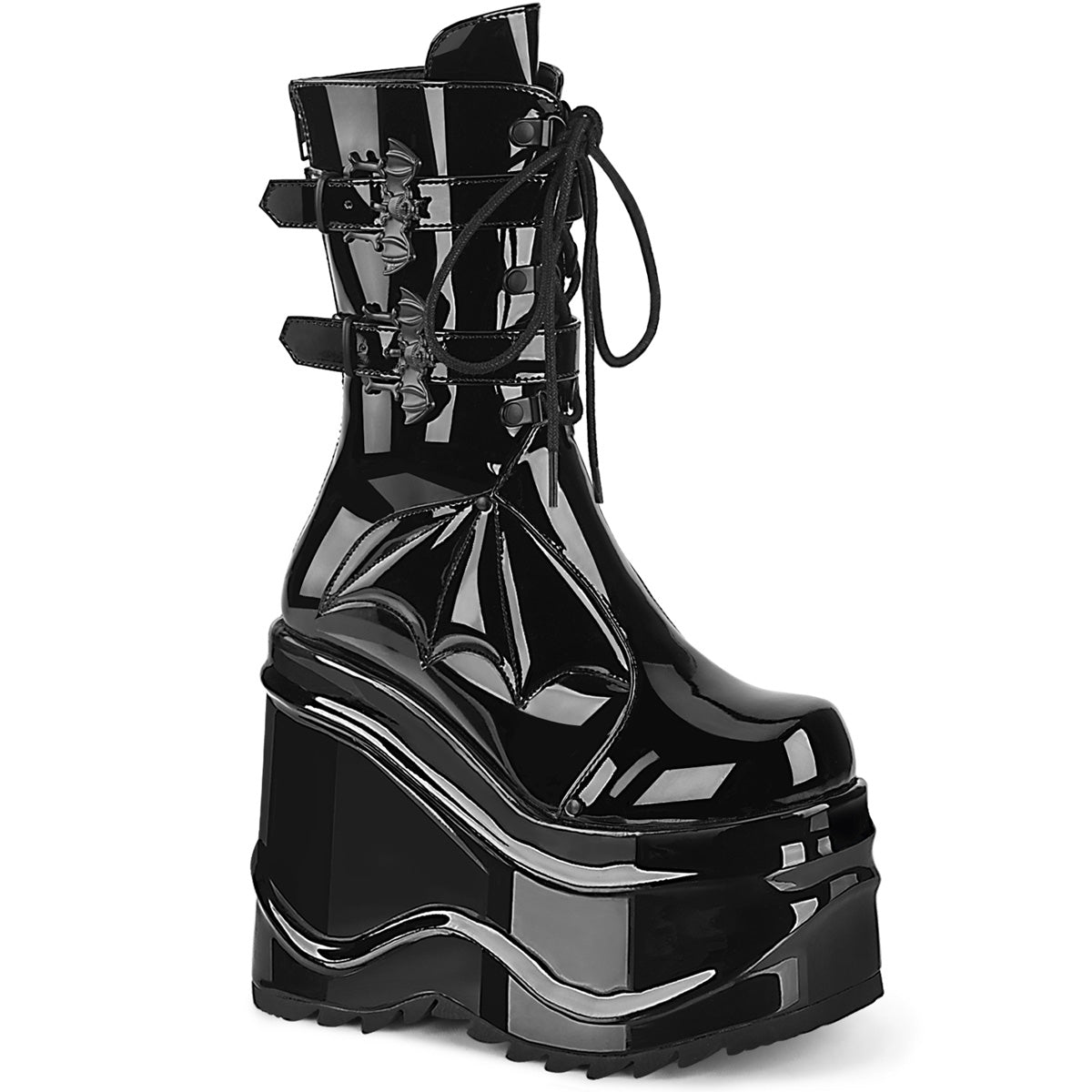 DemoniaCult Bottes de femmes WAVE-150 blk pat