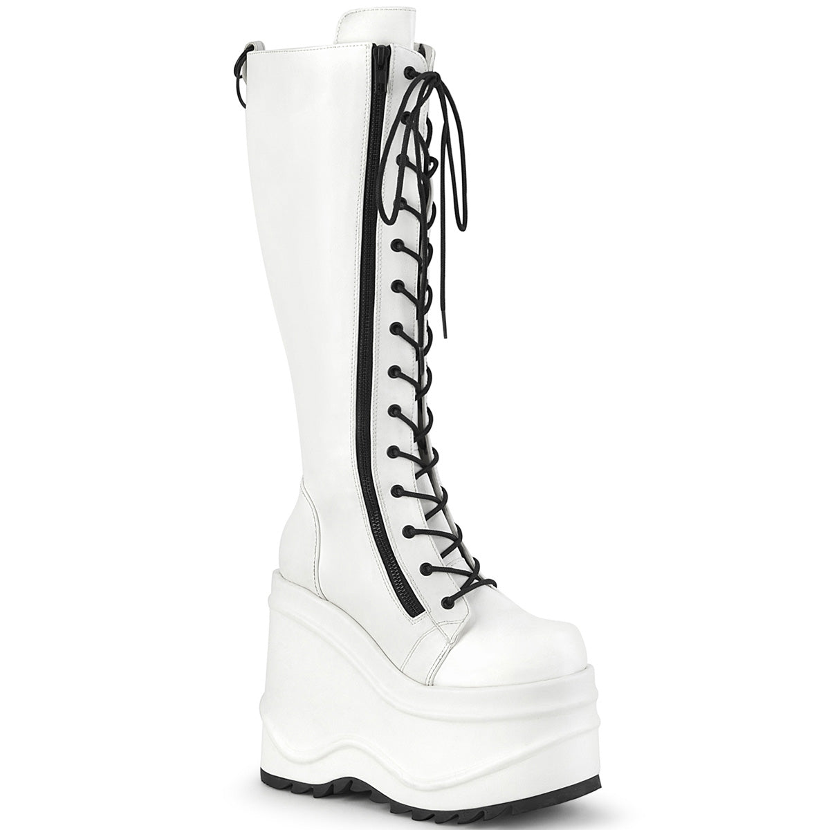 DemoniaCult Bottes de femmes WAVE-200 Wht Vegan Leather