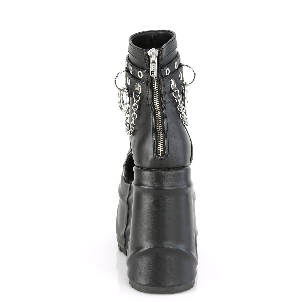 DemoniaCult Sandales féminines WAVE-22 Cuir végétalien BLK