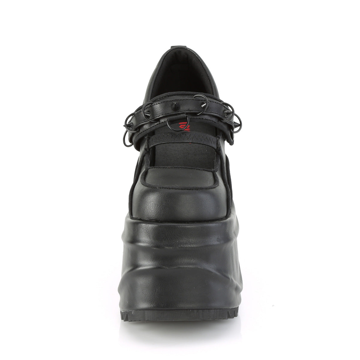 DemoniaCult Pompes pour femmes WAVE-48 Cuir végétalien BLK