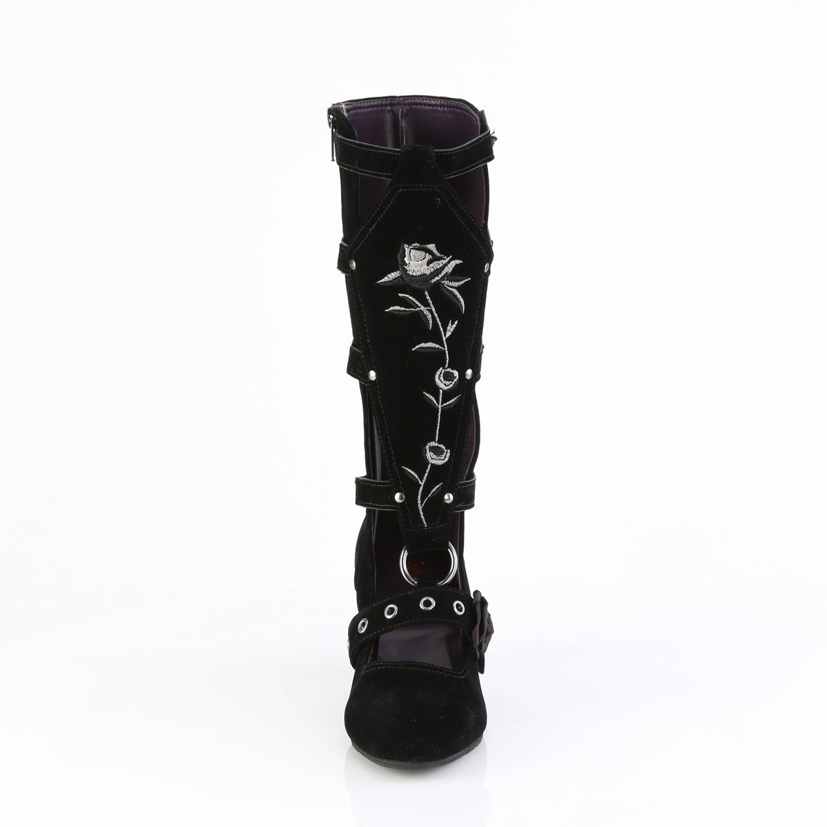 DemoniaCult Women's Mid-Calf & Knee High Boots WHIMSY-118 Blk Vegan Suede