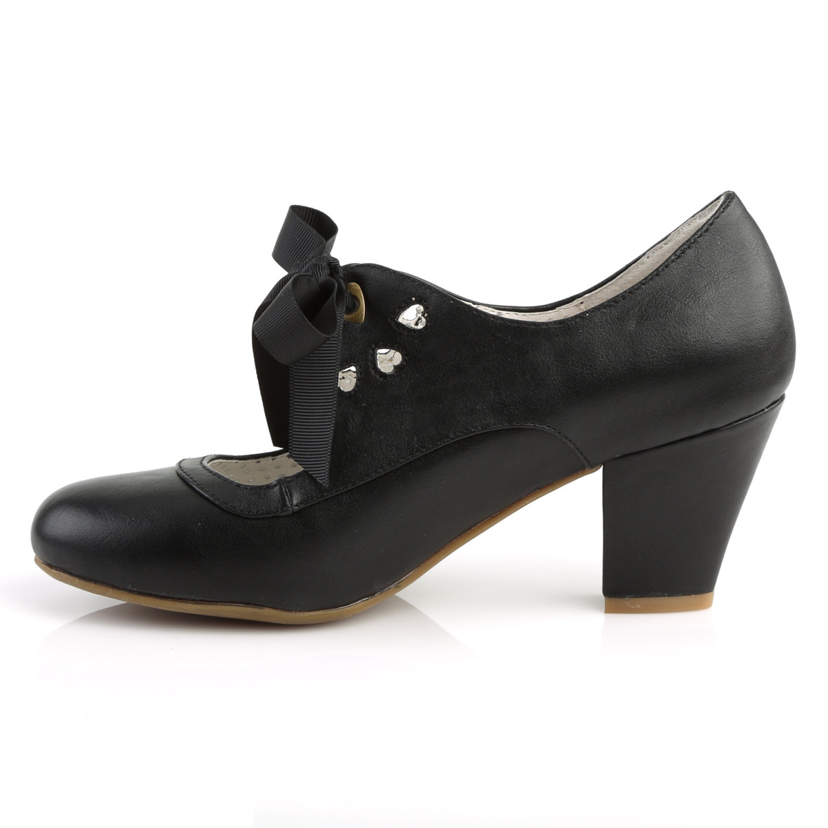 Pin Up Couture Pompes pour femmes WIGGLE-32 Blk Faux Cuir