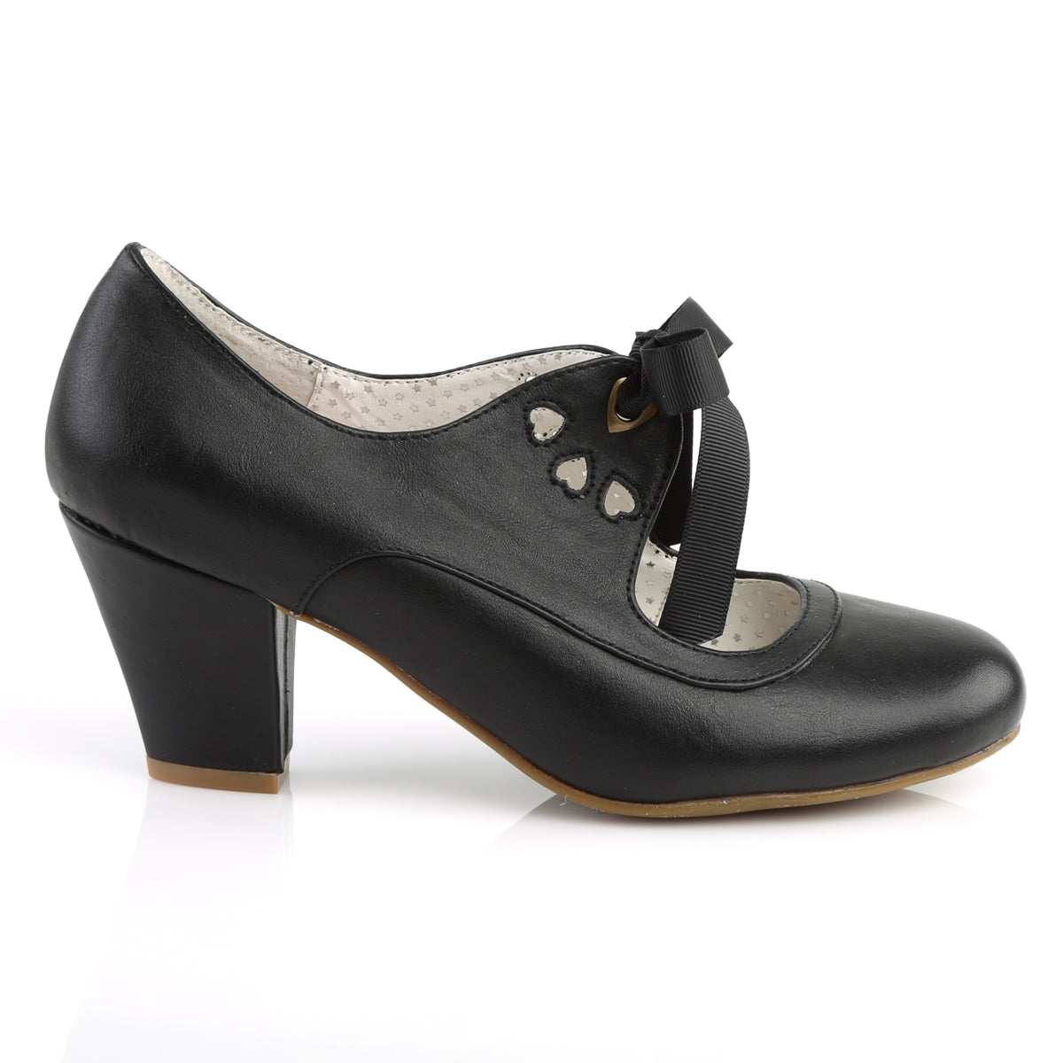 Pin Up Couture Pompes pour femmes WIGGLE-32 Blk Faux Cuir