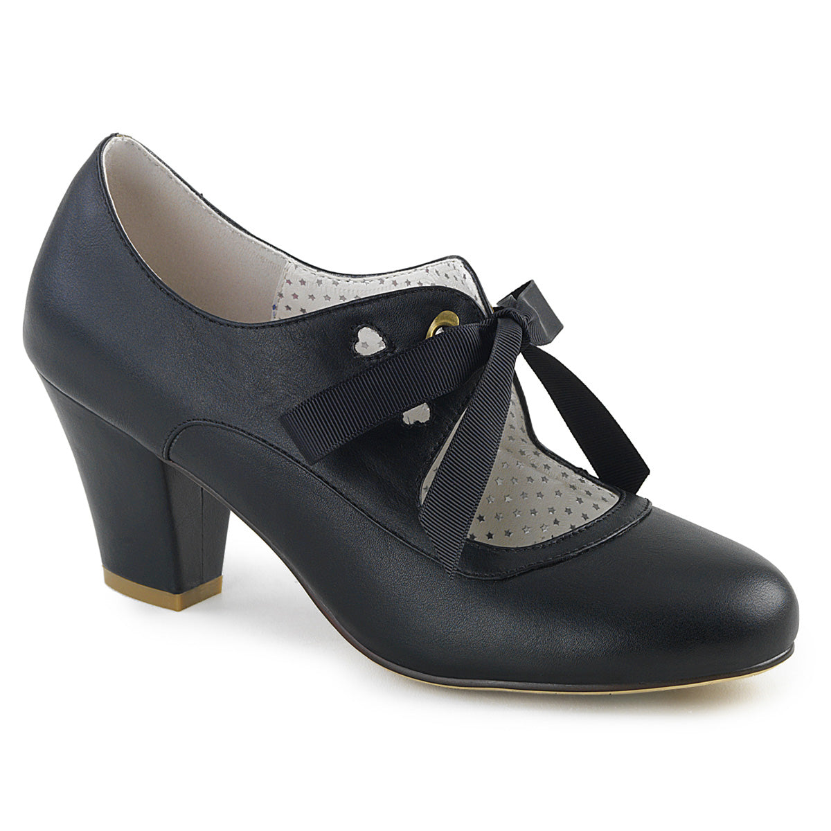 Pin Up Couture Pompes pour femmes WIGGLE-32 Blk Faux Cuir