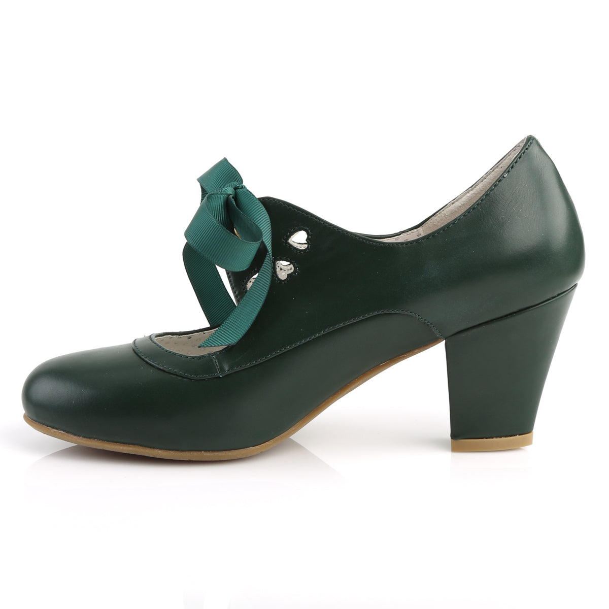 Pin Up Couture Pompes pour femmes WIGGLE-32 Cuir vert foncé