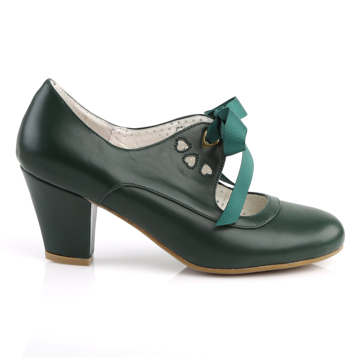 Pin Up Couture Pompes pour femmes WIGGLE-32 Cuir vert foncé