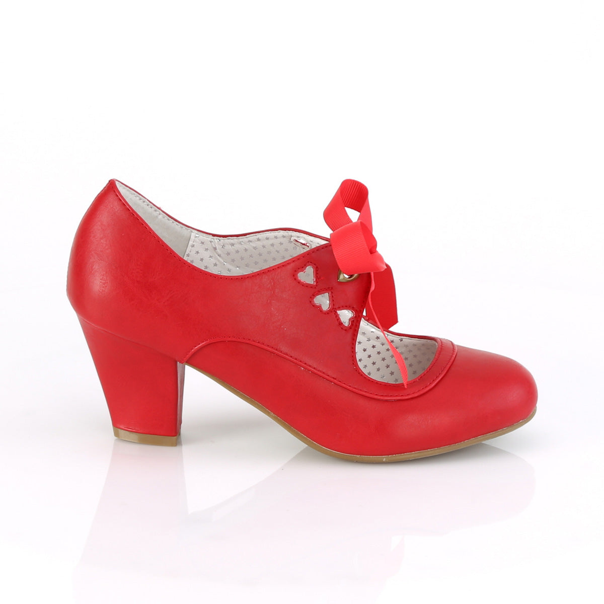 Pin Up Couture Pompes pour femmes WIGGLE-32 cuir fausse rouge