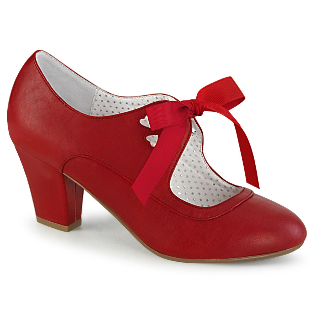 Pin Up Couture Pompes pour femmes WIGGLE-32 cuir fausse rouge